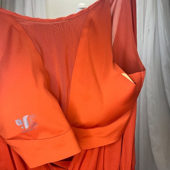 Shebird Emma Midi Dress Halter Deep Back Plunge Rust Brown Color Ladies Size 5 - Picture 5 of 8